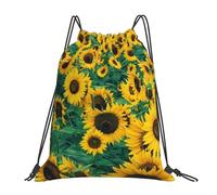BYwenhopnbs Many Beautiful SunflowersDrawstring Backpack Sports Gym Sackpack Water Resistant String Bag for Women Men