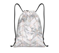 BYwenhopnbs Marble Herringbone Rose Gold Drawstring Bag String Bag Lightweight Gym Backpack for Men Women