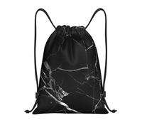 BYwenhopnbs Marble Print Black White Drawstring Bag String Bag Lightweight Gym Backpack for Men Women