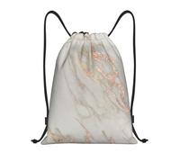 BYwenhopnbs Marble Rose Gold Marble Metallic Blush Pink Drawstring Bag String Bag Lightweight Gym Backpack for Men Women