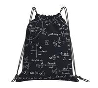 BYwenhopnbs Mathematical Seamless With Geometric Shapes FormulasDrawstring Backpack Sports Gym Sackpack Water Resistant String Bag for Women Men