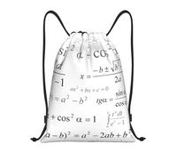 BYwenhopnbs Mathematics And Geometry School With Scientific Formulas Chalk Board Drawstring Bag String Bag Lightweight Gym Backpack for Men Women