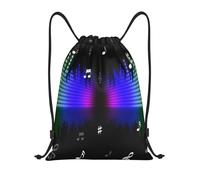 BYwenhopnbs Music Note Colorful Musical Notes 3D Printing Drawstring Bag String Bag Lightweight Gym Backpack for Men Women