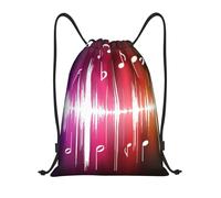 BYwenhopnbs Music Note Printed Drawstring Bag String Bag Lightweight Gym Backpack for Men Women