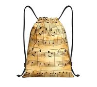 BYwenhopnbs Music Notes 2 Drawstring Bag String Bag Lightweight Gym Backpack for Men Women