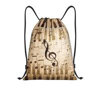 BYwenhopnbs Music Notes Piano Drawstring Bag String Bag Lightweight Gym Backpack for Men Women