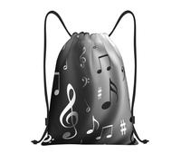 BYwenhopnbs Music Notes Print Drawstring Bag String Bag Lightweight Gym Backpack for Men Women