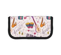 BYwenhopnbs Music Records Blues Music is My Life Theme，Large Capacity Pencil Case, Pen Pouch Organizer Canvas Pencil Bag for Girls