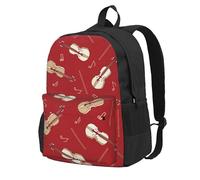 BYwenhopnbs Music Violin Red NoteSchool Backpack Travel Bag for Men Women College Back Pack with 15 Laptop Compartmen