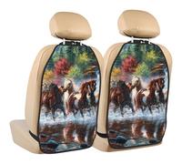 BYwenhopnbs Native American Indians HorsesBackseat Car Organizer, Kick Mats Protector 2 Pack