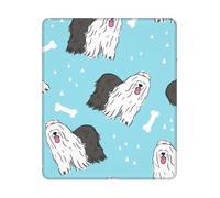 BYwenhopnbs Old English Sheepdog Pattern Square Mouse Pad Sewn Edge Design 10&12in
