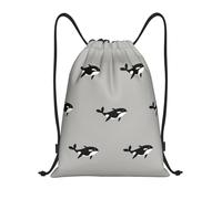 BYwenhopnbs Orca Whale Seamless Pattern Cartoon Style Drawstring Bag String Bag Lightweight Gym Backpack for Men Women