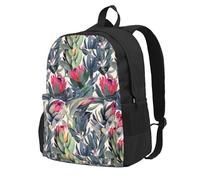 BYwenhopnbs Painted Protea Pattern On White BackgroundSchool Backpack Travel Bag for Men Women College Back Pack with 15 Laptop Compartmen
