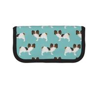 BYwenhopnbs Papillon Dogs Cute Toy Spaniel Dog,Large Capacity Pencil Case, Pen Pouch Organizer Canvas Pencil Bag for Girls