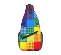 BYwenhopnbs Patchwork Pattern Of Rainbow ColorsSling Bag for Men Crossbody Small Travel Shoulder Daypack