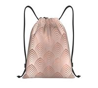 BYwenhopnbs Pink Rose Copper Gray Art Deco Seashells Scales Drawstring Bag String Bag Lightweight Gym Backpack for Men Women