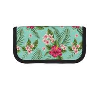 BYwenhopnbs Plumeria and Hibiscus Flowers Print，Large Capacity Pencil Case, Pen Pouch Organizer Canvas Pencil Bag for Girls