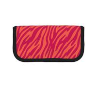 BYwenhopnbs Pretty Pink Orange Animal Print Zebra Leopard，Large Capacity Pencil Case, Pen Pouch Organizer Canvas Pencil Bag for Girls
