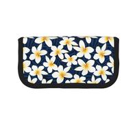 BYwenhopnbs Print Tropical White Frangipani Plumeria Flower，Large Capacity Pencil Case, Pen Pouch Organizer Canvas Pencil Bag for Girls