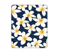 BYwenhopnbs Print Tropical White Frangipani Plumeria Flower Square Mouse Pad Sewn Edge Design 10&12in