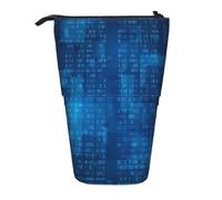 BYwenhopnbs Programmer Binary Code Blue Stand up Pencil case Holder, Telescopic Pencil Bag