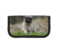 BYwenhopnbs Pug Bokeh Puppy Dogs Lawn Pets Pug，Large Capacity Pencil Case, Pen Pouch Organizer Canvas Pencil Bag for Girls