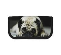 BYwenhopnbs Pug Sad Dogs Dogs Sad Pug Pets Pug，Large Capacity Pencil Case, Pen Pouch Organizer Canvas Pencil Bag for Girls