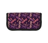 BYwenhopnbs Purple Dragonfly,Large Capacity Pencil Case, Pen Pouch Organizer Canvas Pencil Bag for Girls