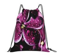 BYwenhopnbs Purple Flowers PrintedDrawstring Backpack Sports Gym Sackpack Water Resistant String Bag for Women Men