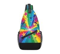 BYwenhopnbs Rainbow And Stars Confetti RaysSling Bag for Men Crossbody Small Travel Shoulder Daypack