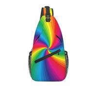 BYwenhopnbs Rainbow Colorful SpiralSling Bag for Men Crossbody Small Travel Shoulder Daypack
