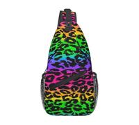 BYwenhopnbs Rainbow Leopard PrintSling Bag for Men Crossbody Small Travel Shoulder Daypack