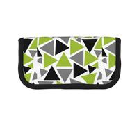 BYwenhopnbs Random Triangles Lime Green Gray Black On White，Large Capacity Pencil Case, Pen Pouch Organizer Canvas Pencil Bag for Girls