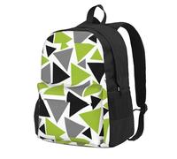 BYwenhopnbs Random Triangles Lime Green Gray Black On WhiteSchool Backpack Travel Bag for Men Women College Back Pack with 15 Laptop Compartmen
