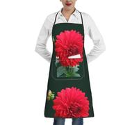 BYwenhopnbs Red DahliaKitchen Chef Aprons for Cooking with 1028 Pocket for Men Women