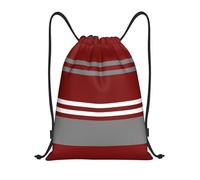 BYwenhopnbs Red,Grey And White Stripe Drawstring Bag String Bag Lightweight Gym Backpack for Men Women