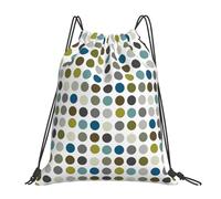 BYwenhopnbs Retro Mod Polka Dot PatternDrawstring Backpack Sports Gym Sackpack Water Resistant String Bag for Women Men