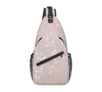 BYwenhopnbs Rose Gold Decorative Floral PrintedSling Bag for Men Crossbody Small Travel Shoulder Daypack