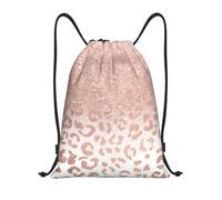 BYwenhopnbs Rose Gold Glitter Printed Drawstring Bag String Bag Lightweight Gym Backpack for Men Women