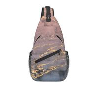 BYwenhopnbs Rose Gold Marble PatternSling Bag for Men Crossbody Small Travel Shoulder Daypack