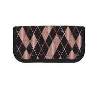 BYwenhopnbs Rose Gold Marble Pink Black Geometric，Large Capacity Pencil Case, Pen Pouch Organizer Canvas Pencil Bag for Girls