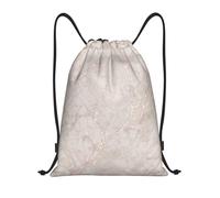 BYwenhopnbs Rose Gold Marble Printed Drawstring Bag String Bag Lightweight Gym Backpack for Men Women