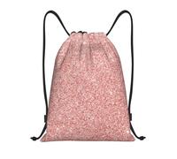 BYwenhopnbs Rose Gold Pink Glitter Drawstring Bag String Bag Lightweight Gym Backpack for Men Women