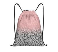 BYwenhopnbs Rose Gold Silver Glitter Leopard Print Drawstring Bag String Bag Lightweight Gym Backpack for Men Women