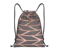 BYwenhopnbs Rose Gold Stripes Geometric Grey Cement Drawstring Bag String Bag Lightweight Gym Backpack for Men Women