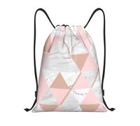 BYwenhopnbs Rose Gold Triangle Marble Pattern Drawstring Bag String Bag Lightweight Gym Backpack for Men Women