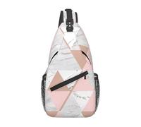 BYwenhopnbs Rose Gold Triangle Marble PatternSling Bag for Men Crossbody Small Travel Shoulder Daypack