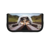 BYwenhopnbs Rough Collie Bokeh Railway Dogs Pets Rough,Large Capacity Pencil Case, Pen Pouch Organizer Canvas Pencil Bag for Girls