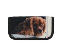 BYwenhopnbs Ruby Cavalier King Charles Spaniel Puppy Dog，Large Capacity Pencil Case, Pen Pouch Organizer Canvas Pencil Bag for Girls