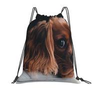 BYwenhopnbs Ruby Cavalier King Charles Spaniel Puppy DogDrawstring Backpack Sports Gym Sackpack Water Resistant String Bag for Women Men